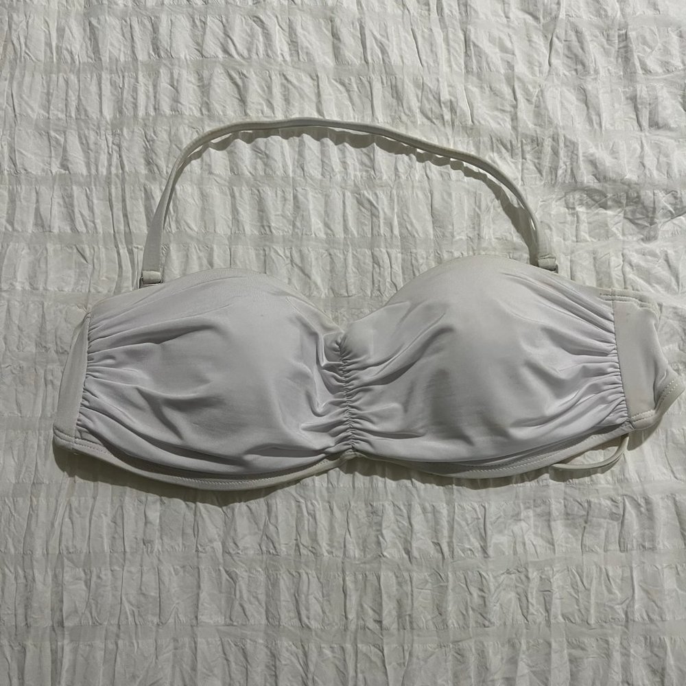 Love/TLC White Bandeau Bikini Top - Size Medium
